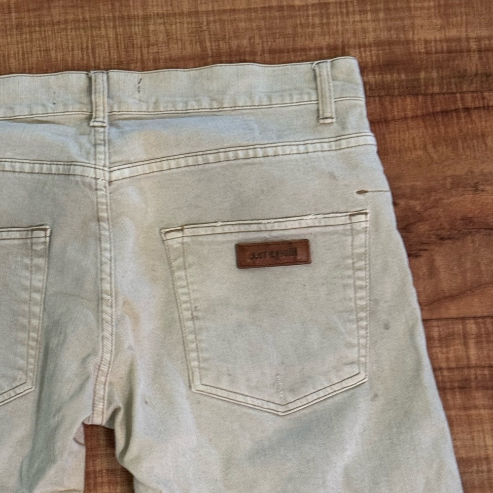 Just Cavalli Men's Beige Distressed Jeans - Picture 9 of 9
